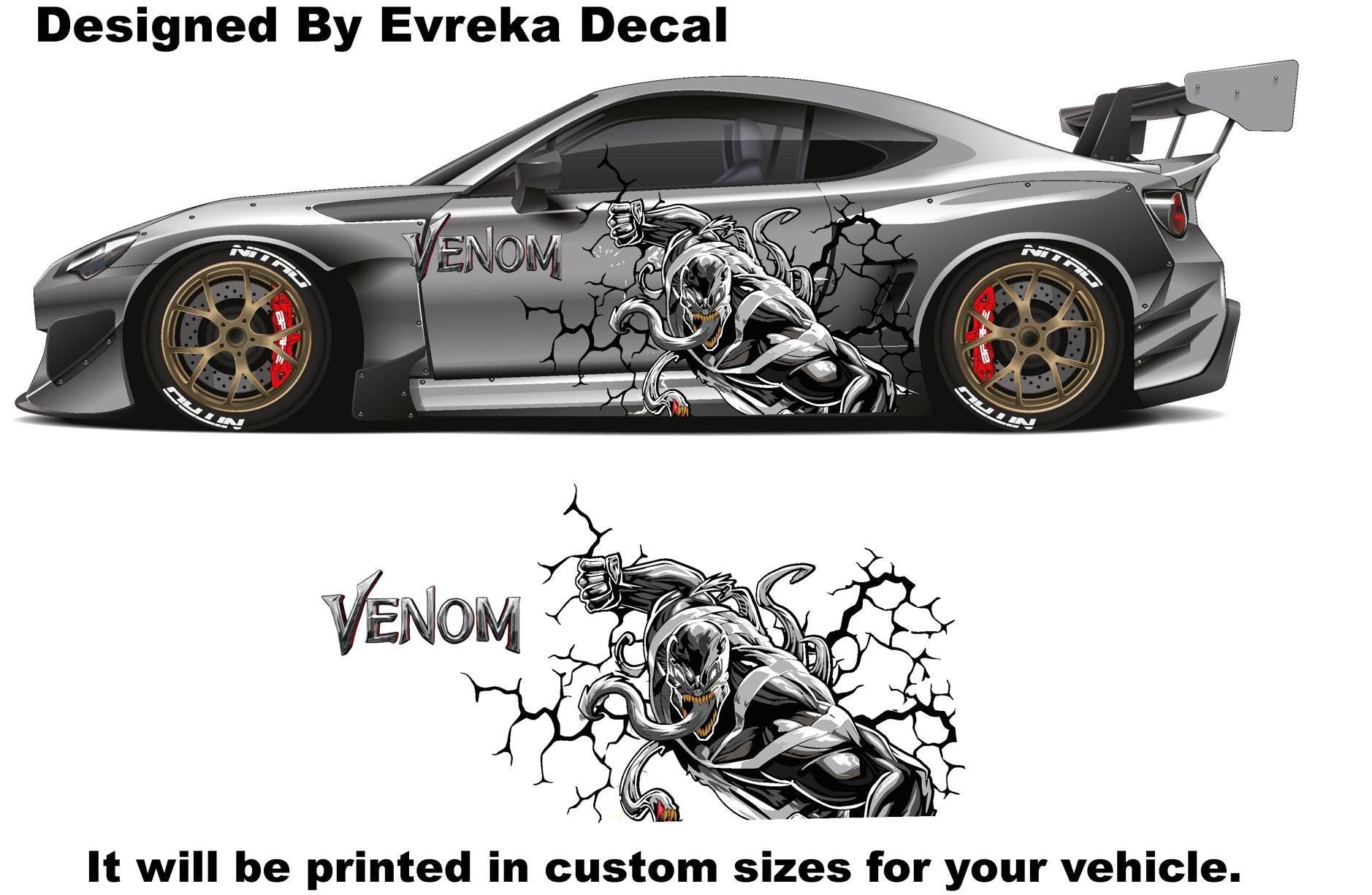 Venom Designed NEW Design Large - Car Livery, Cast Vinyl Wrap, Universal Size, Car Wrap - Evreka Decal
