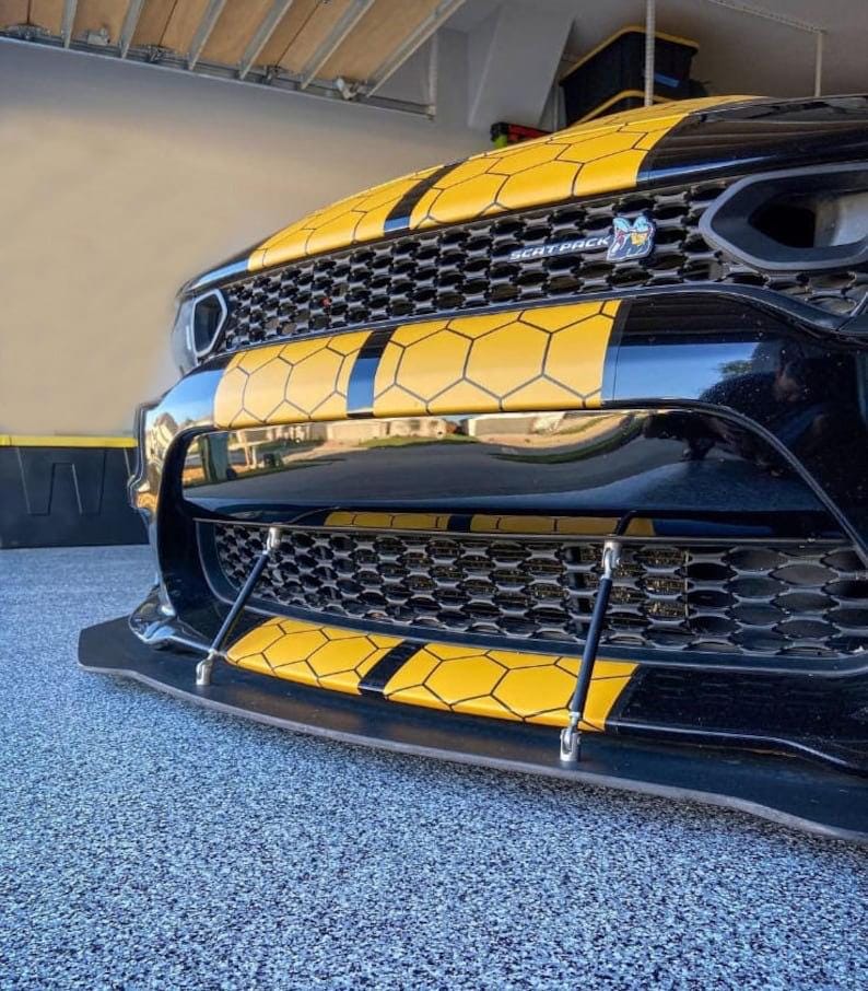 Honey Comb RACING Stripes Dual 10" for Dodge Charger and challenger With Trim Package Charger GT, SRT, Scatpack, Hellcat Car Decals Dodge Ch - Evreka Decal