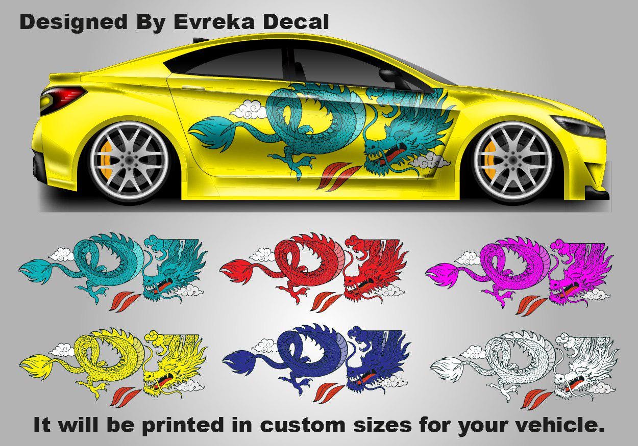 Dragon Car Decal: Universal Vehicle Side Graphics