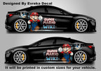 Super Mario Car Side Wrap, Full Color Graphics, Vinyl Livery Decal fit any car, Universal Size, Car Wrap - Anime Cartoon - Evreka Decal