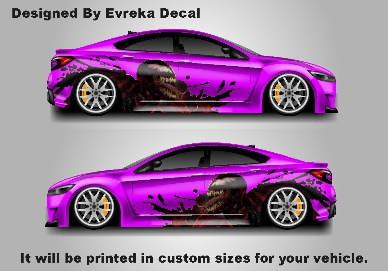 Carnage Car decal , American superhero the Marvel Comics character, Carnage Designed Car Livery, Cast Vinyl Wrap, Universal Size, Car Wrap - Evreka Decal