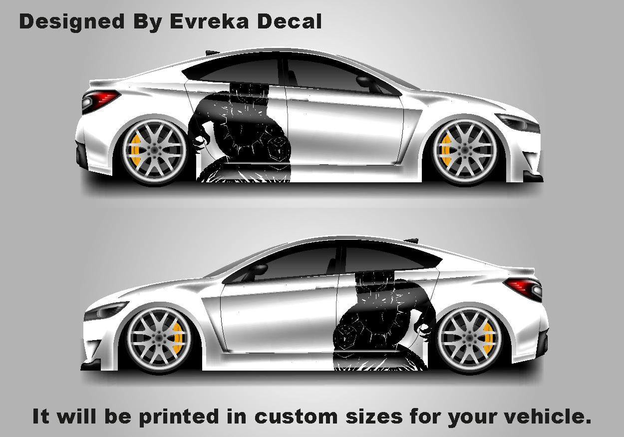 Black Panther Car Decals! American superhero,Marvel Comics character, Cast Vinyl Wrap, Universal Size - Evreka Decal