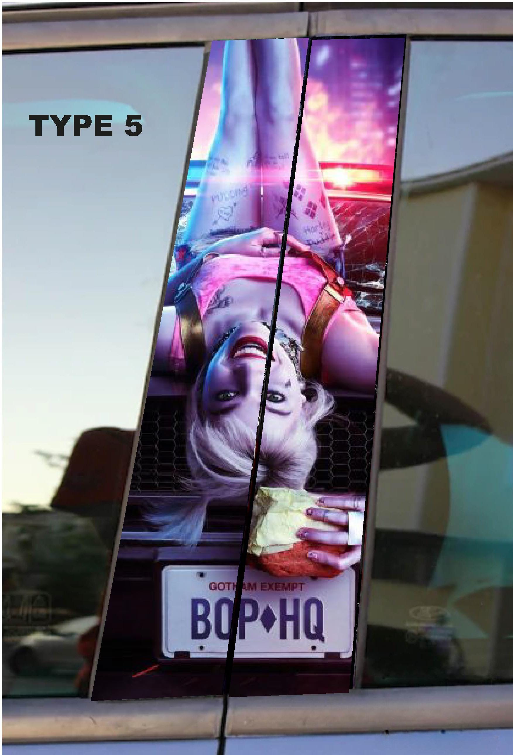 Harley Quınn Car Doors Livery Pillar Decal Sticker Wrap - Harley Quınn Car Decal - high quality graphics - fits for any vehicle - Evreka Decal