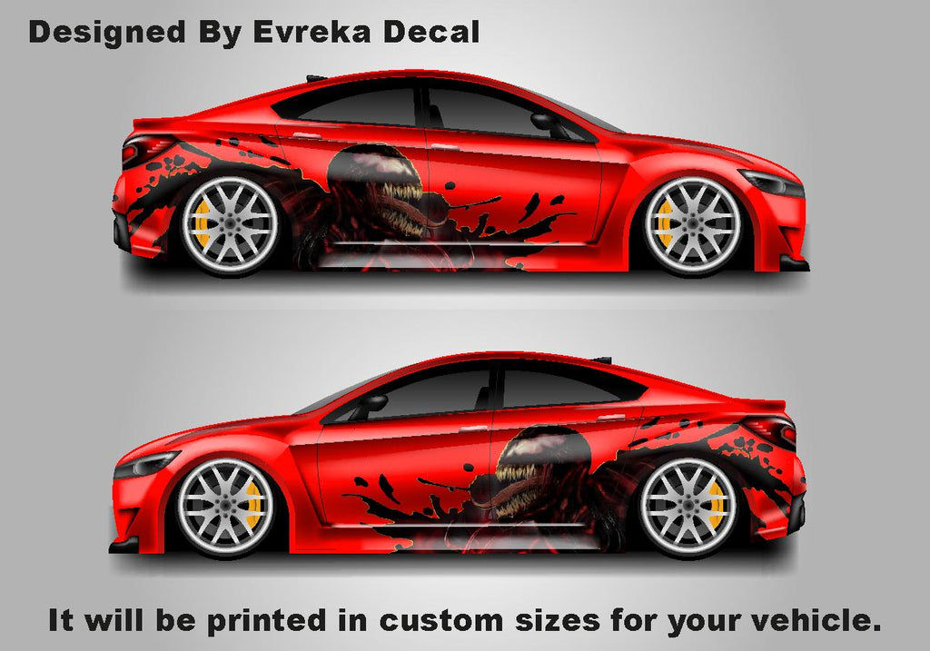 Carnage Car decal , American superhero the Marvel Comics character, Carnage Designed Car Livery, Cast Vinyl Wrap, Universal Size, Car Wrap - Evreka Decal
