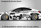 Halloween Car Side Decal: Bat & Ghost Design - Car Side Decal Car Livery - Evreka Decal