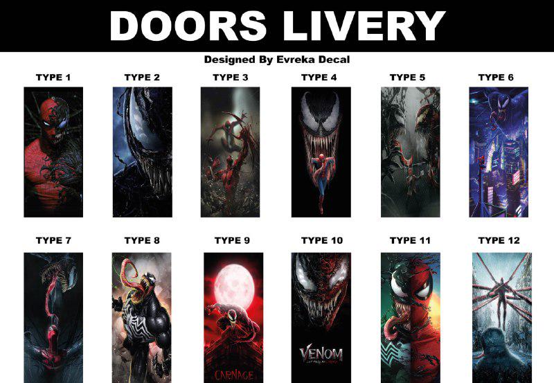 Venom and Carnage Car Doors Livery Pillar Decal Sticker Wrap - Venom Car Decal - high quality graphics - fits for any vehicle - Evreka Decal