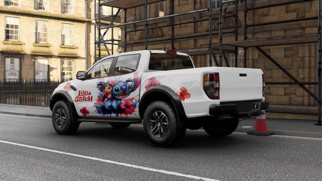 Lilo and Stitch, Car Livery, Cast Vinyl Wrap, Universal Size, Car Wrap, Car Decal, Car Foil Design - Evreka Decal