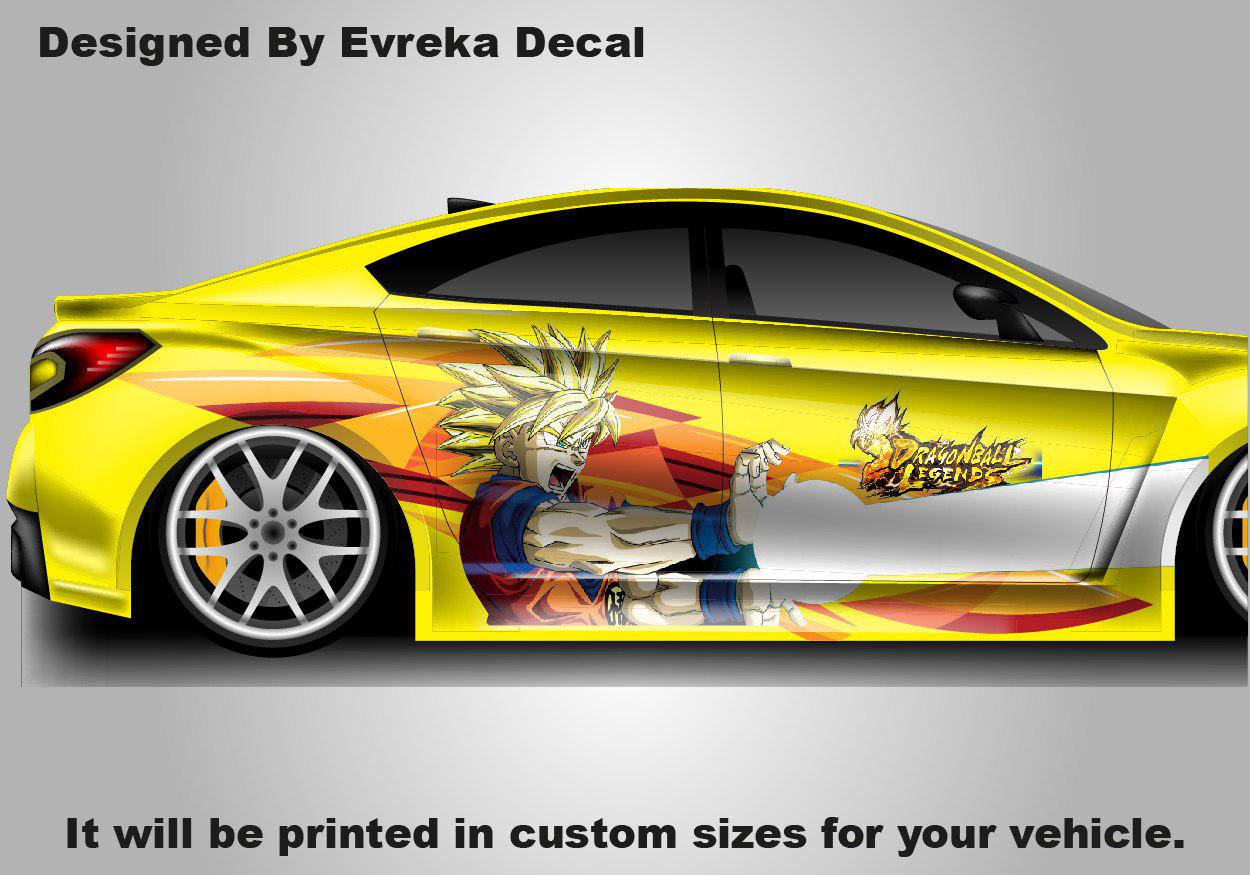 Goku Car Decal, Dragon Ball Legends Anime, Car Livery, Cast Vinyl Wrap, Universal Size, Car Wrap, Car Decal, Car Foil Design - Evreka Decal