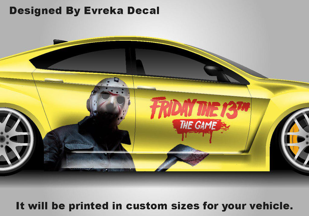 Michael Myers Face Large Car Decal, Graphic Decal Tailgate Car Livery, Universal Size, Car Wrap Friday the 13th Decal, Jason Voorhees - Evreka Decal
