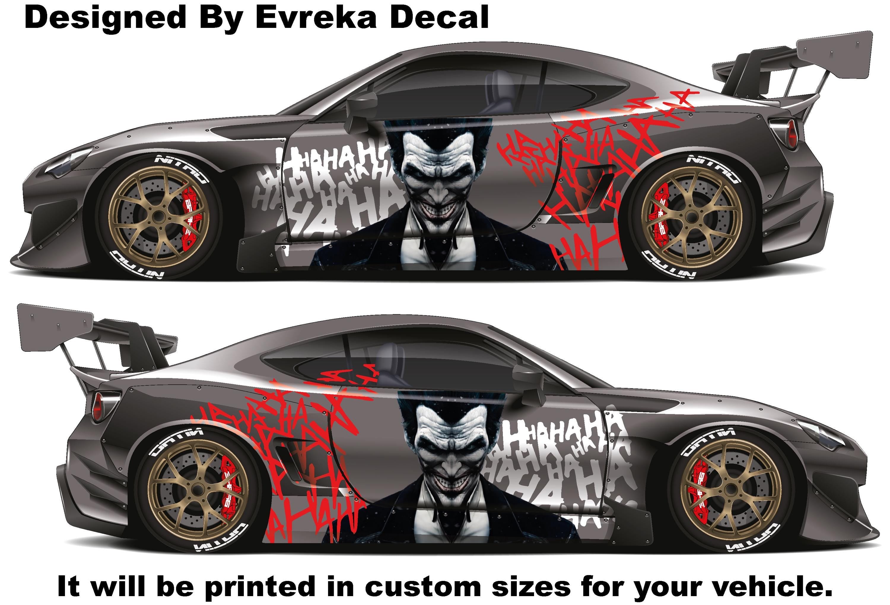 Joker Car Wrap, Car Livery, Cast Vinyl Wrap, Universal Size, Car Wrap, Car Decal, Car Foil Design - Evreka Decal
