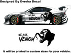 2x VENOM Superhero, Villain Inspired Car Side Sticker, Universal Size, Car Decal Wrap (Both Sides) - Evreka Decal