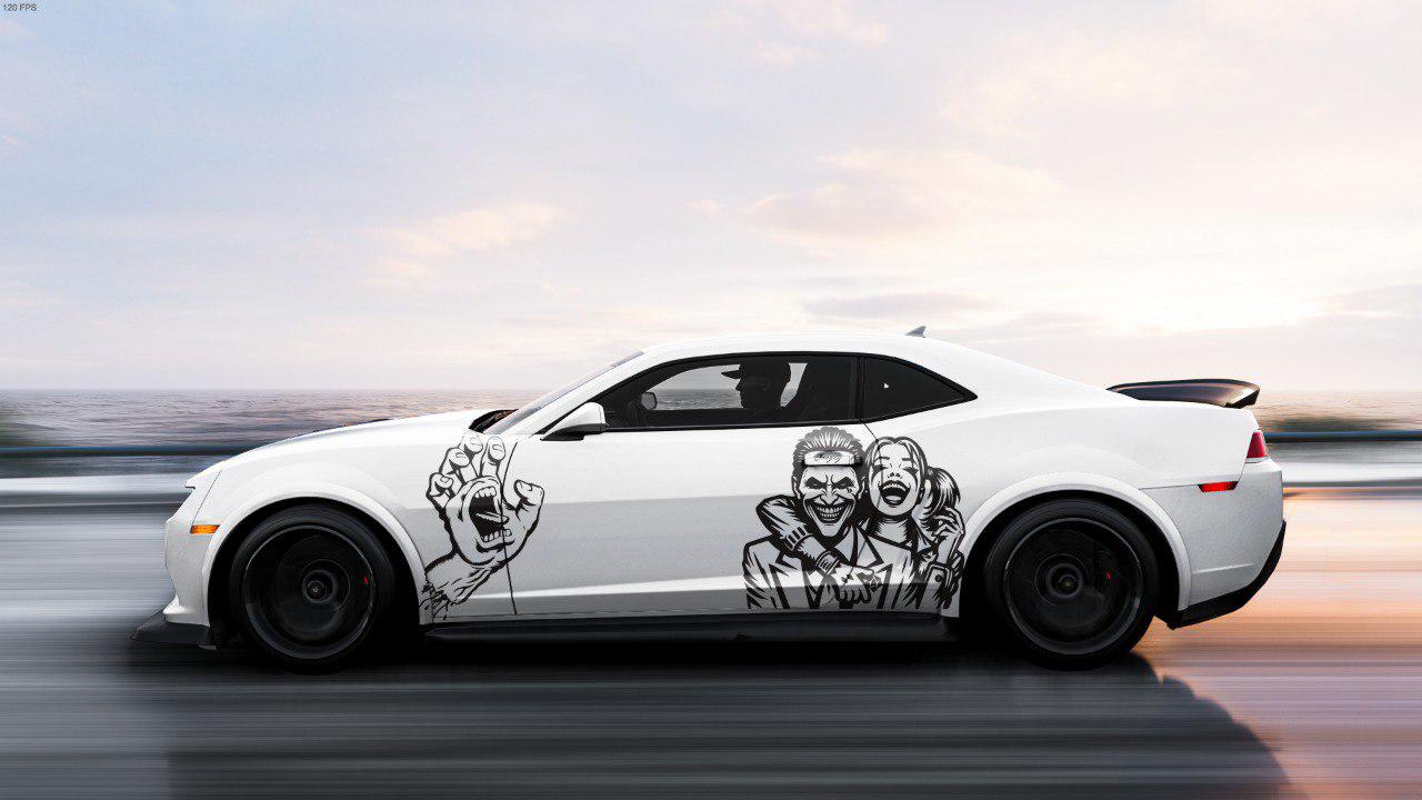 Harley Quinn Premium Customizable Vinyl Car Wrap - High-Quality Vehicle Wraps for Cars, Trucks, SUVs - Durable, Weather-Resistant Auto Wraps - Evreka Decal