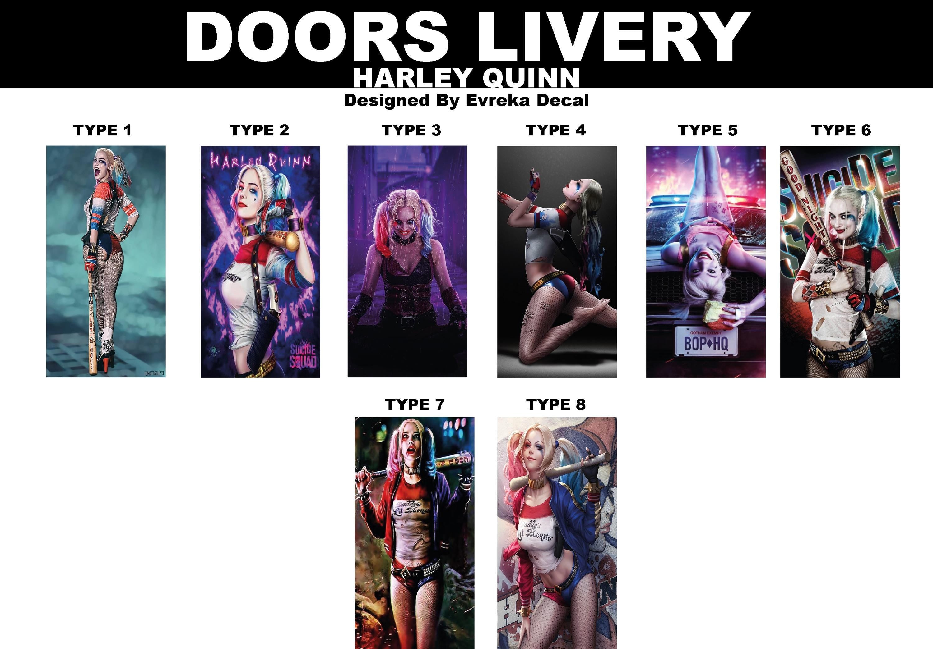 Harley Quınn Car Doors Livery Pillar Decal Sticker Wrap - Harley Quınn Car Decal - high quality graphics - fits for any vehicle - Evreka Decal
