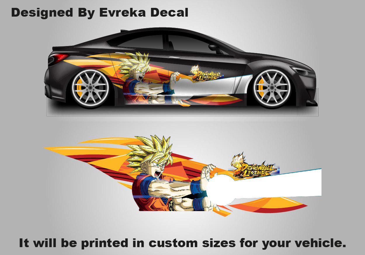 Goku Car Decal, Dragon Ball Legends Anime, Car Livery, Cast Vinyl Wrap, Universal Size, Car Wrap, Car Decal, Car Foil Design - Evreka Decal
