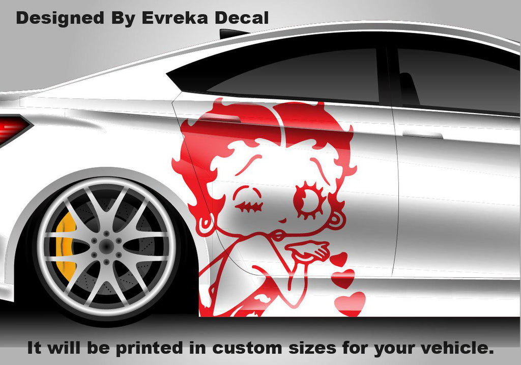 Betty Boop Car Decals: Car Vinyl | Hood And Car Side Decal | Comics character, Car Side Decal , Designed Car Livery, Cast Vinyl Wrap - Evreka Decal