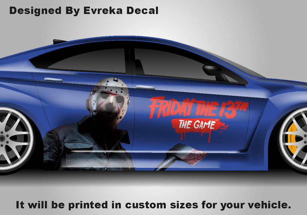 Michael Myers Face Large Car Decal, Graphic Decal Tailgate Car Livery, Universal Size, Car Wrap Friday the 13th Decal, Jason Voorhees - Evreka Decal