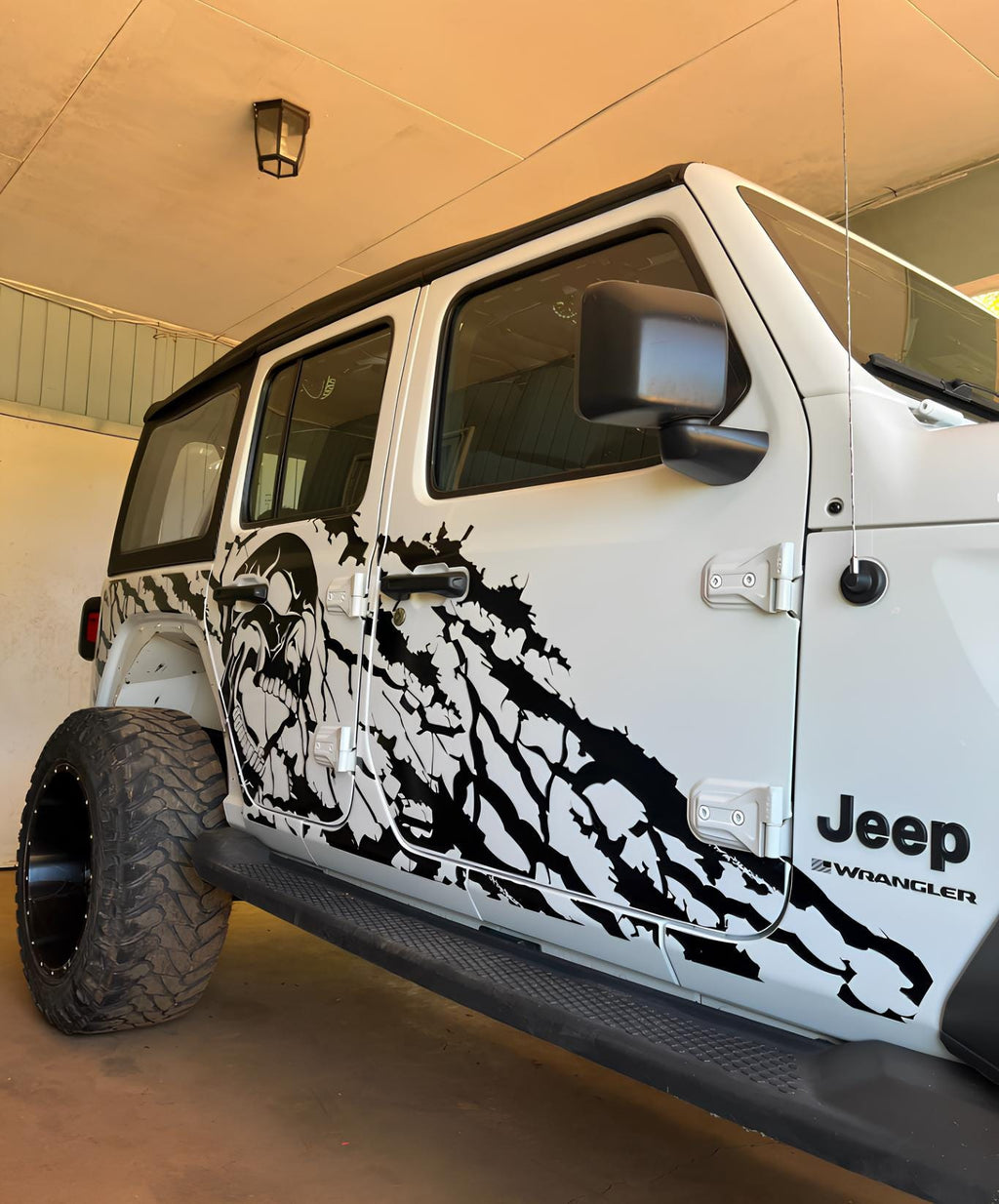 Factory Crafts Nightmare Side Graphic Kit Cast Vinyl Decal Wrap for Jeep Wrangler JL 4 Door - Evreka Decal