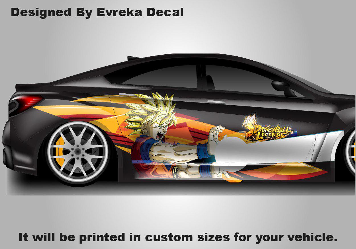 Goku Car Decal, Dragon Ball Legends Anime, Car Livery, Cast Vinyl Wrap, Universal Size, Car Wrap, Car Decal, Car Foil Design - Evreka Decal