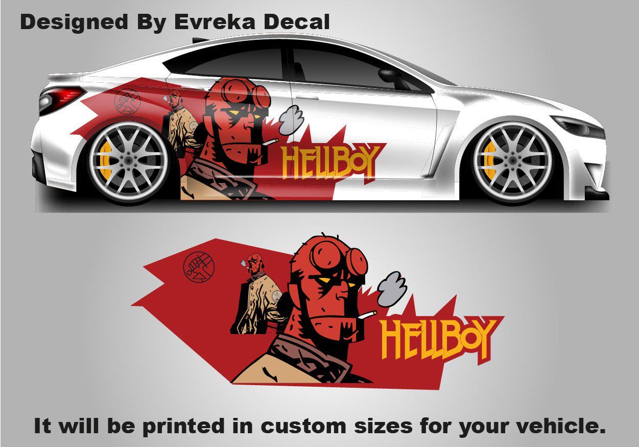 Hellboy Large Car Decal, Vinyl Graphic Car Wrap - Transform Your Ride with our Exclusive Hellboy Car Decals! - Evreka Decal