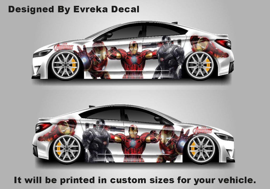Iron Man, Car Livery, Cast Vinyl Wrap, Universal Size, Car Wrap, Car Decal, Car Foil Design - Evreka Decal