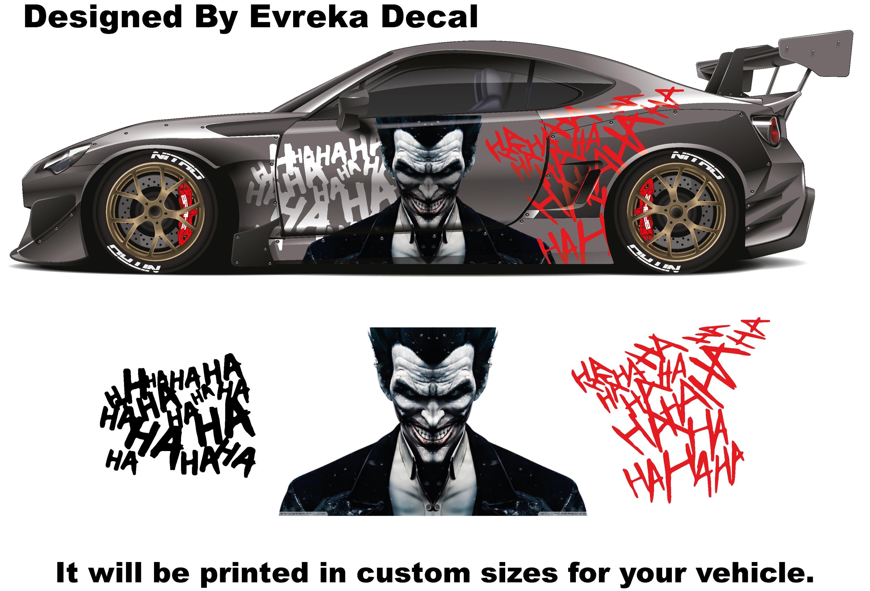 Joker Car Wrap, Car Livery, Cast Vinyl Wrap, Universal Size, Car Wrap, Car Decal, Car Foil Design - Evreka Decal