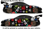 Color JOKER Ha Ha Ha, the greatest villain ever, JOKER, Super Hero Villain Inspired Car Side Decal, Universal Size, Cast Vinyl Wrap - Evreka Decal