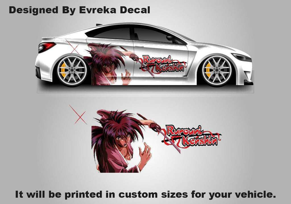 Anime Rurouni Kenshin car sticker universal large car vinyl wrap decal custom car side decal for car decoration - Evreka Decal
