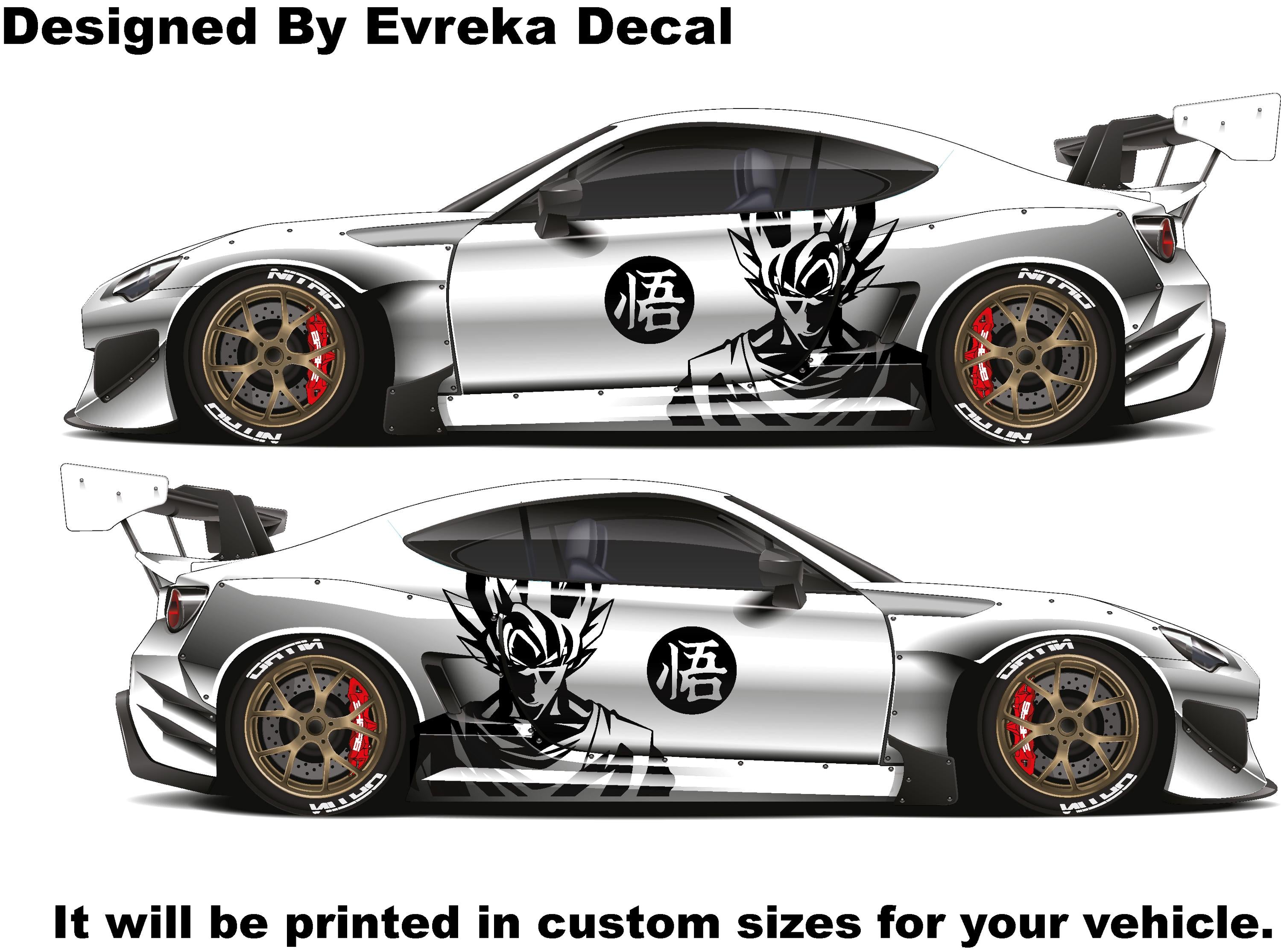 Goku Both Side x2, Anime, Car Livery, Cast Vinyl Wrap, Universal Size, Car Wrap, Car Decal, Car Foil Design - Evreka Decal