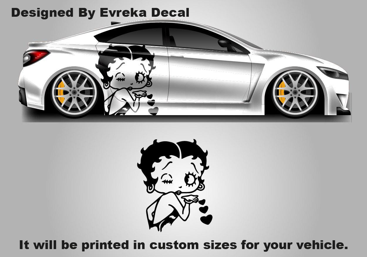 Betty Boop Car Decals: Car Vinyl | Hood And Car Side Decal | Comics character, Car Side Decal , Designed Car Livery, Cast Vinyl Wrap - Evreka Decal
