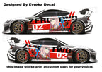 Zero Two Japanese Anime Vehicle Shine Theme Side Car Wrap Vinyl Wrap Universal Size Sticker - Evreka Decal