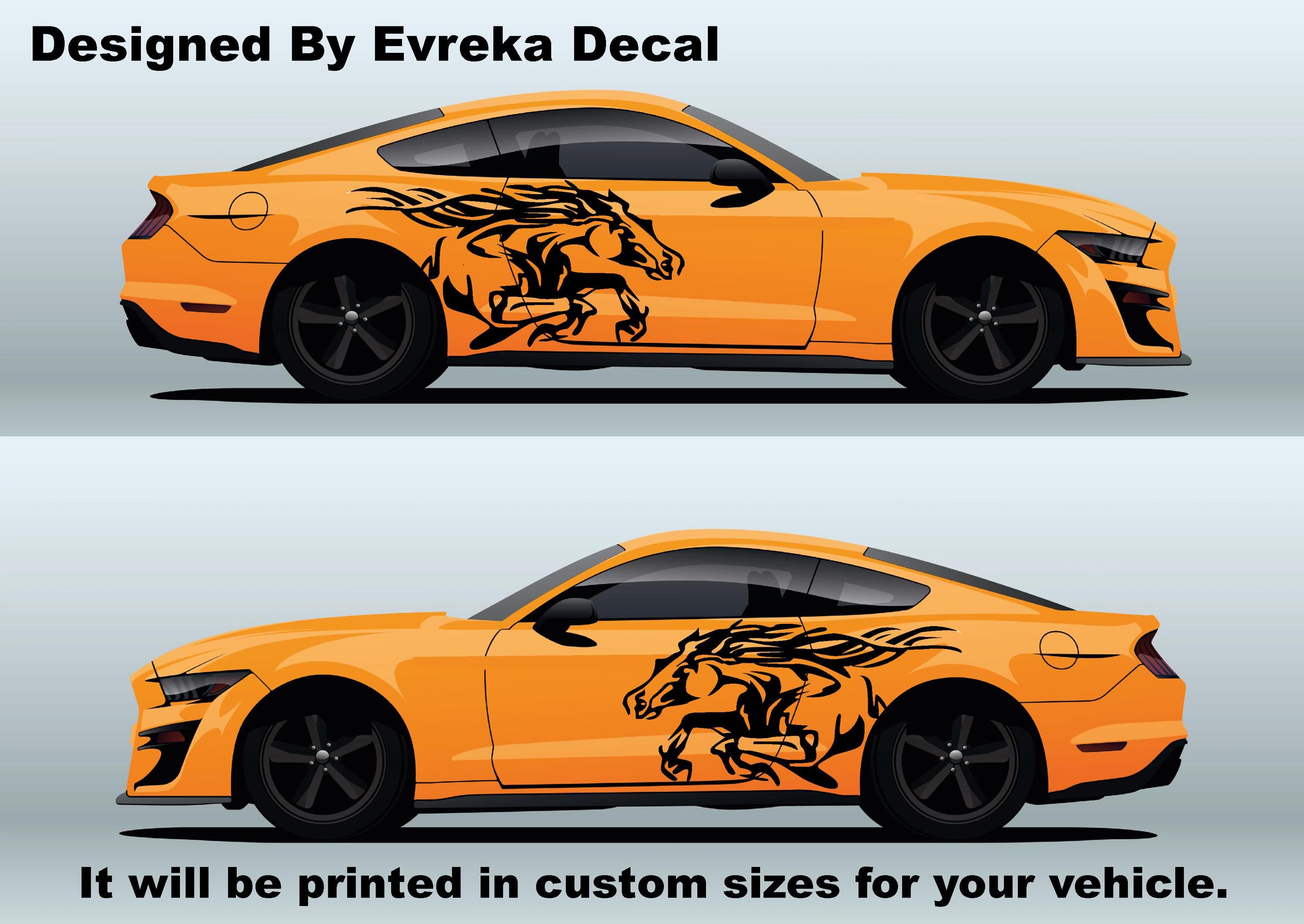 2x Horse Tribal Fits Ford Mustang Vinyl Decal Side Truck Car Vehicle Graphic - Evreka Decal