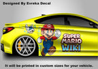 Super Mario Car Side Wrap, Full Color Graphics, Vinyl Livery Decal fit any car, Universal Size, Car Wrap - Anime Cartoon - Evreka Decal