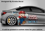 Super Mario Car Side Wrap, Full Color Graphics, Vinyl Livery Decal fit any car, Universal Size, Car Wrap - Anime Cartoon - Evreka Decal