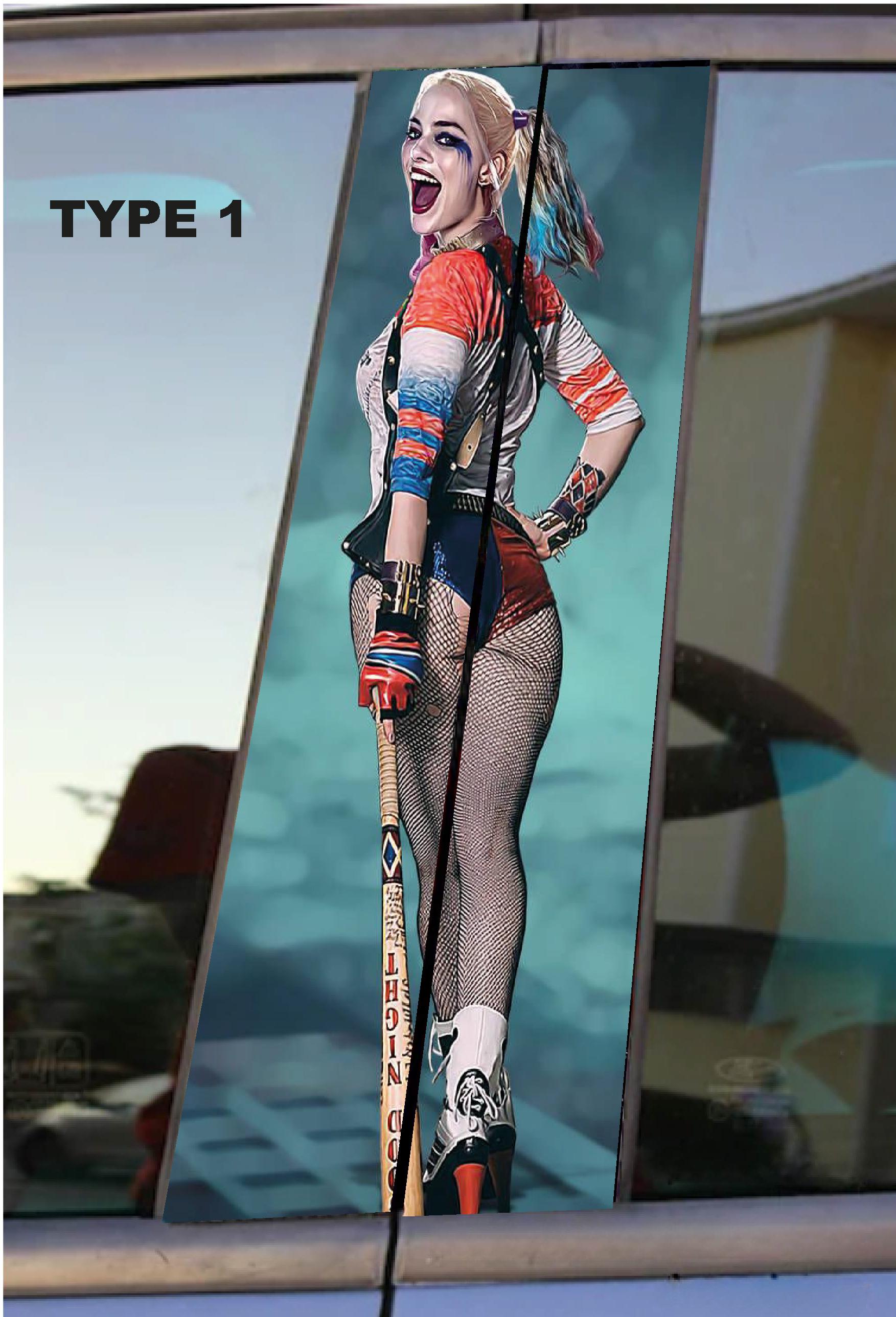 Harley Quınn Car Doors Livery Pillar Decal Sticker Wrap - Harley Quınn Car Decal - high quality graphics - fits for any vehicle