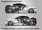 Samurai Car Wrap, Japanese Vehicle Shine, Cast Vinyl Wrap, Universal Size Samurai Anime Car Sticker Car Decal