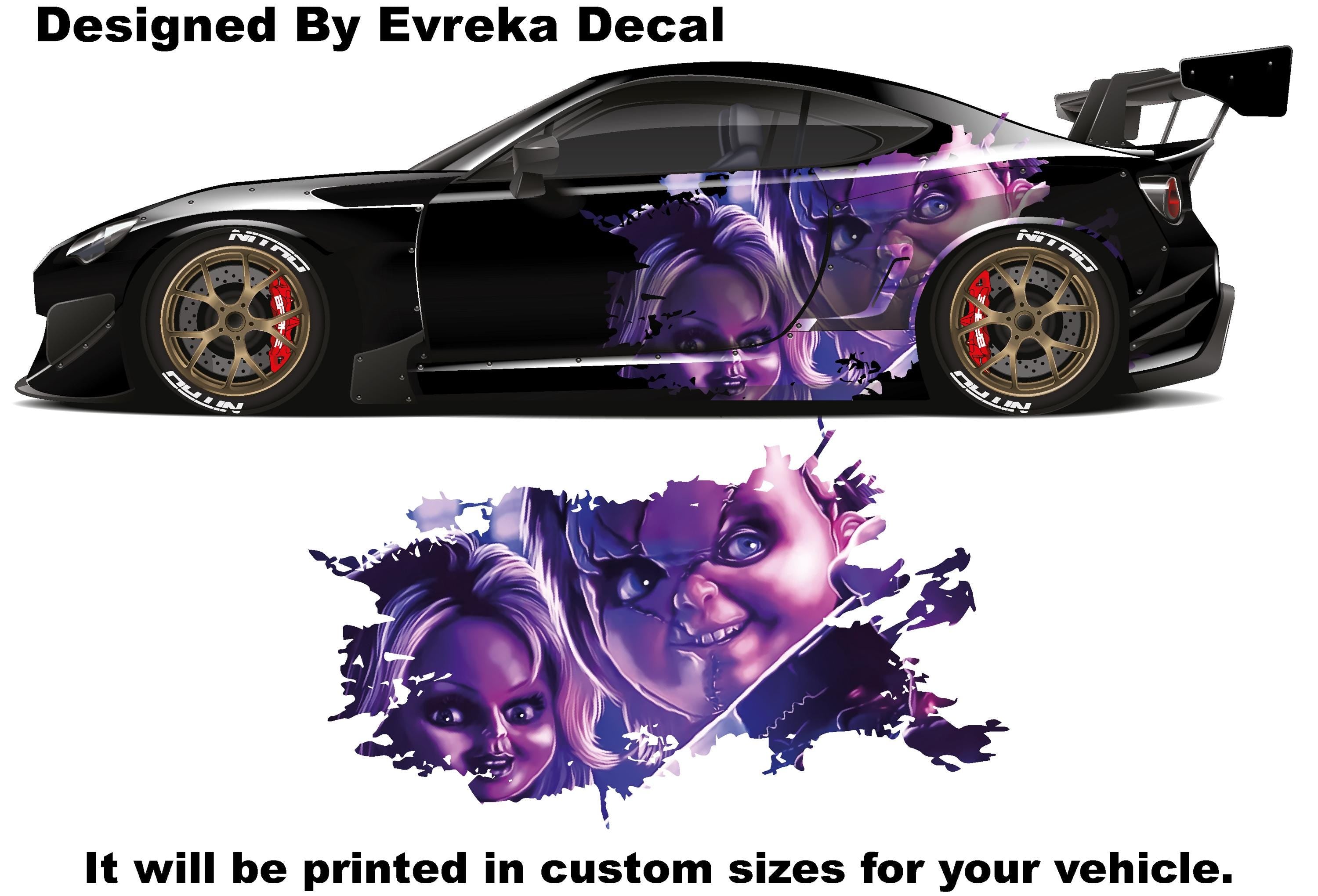 Chucky Car Stickers, Halloween, Horror Movie Character Car Decor, Scary Movie