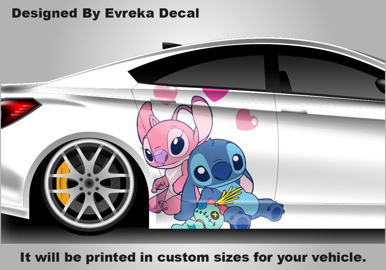 Stitch Pink And Blue, Car Livery, Cast Vinyl Wrap, Universal Size, Car Wrap, Car Decal, Car Foil Design, Car Livery