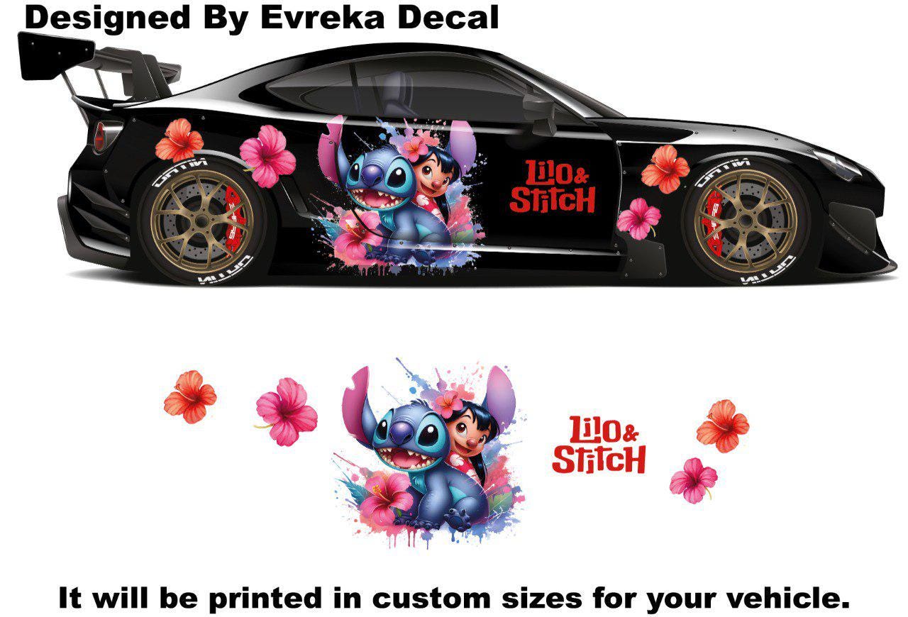 Lilo and Stitch, Car Livery, Cast Vinyl Wrap, Universal Size, Car Wrap, Car Decal, Car Foil Design