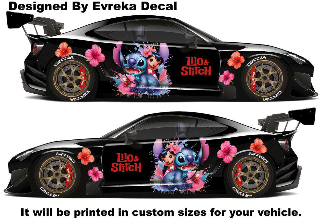 Lilo and Stitch, Car Livery, Cast Vinyl Wrap, Universal Size, Car Wrap, Car Decal, Car Foil Design