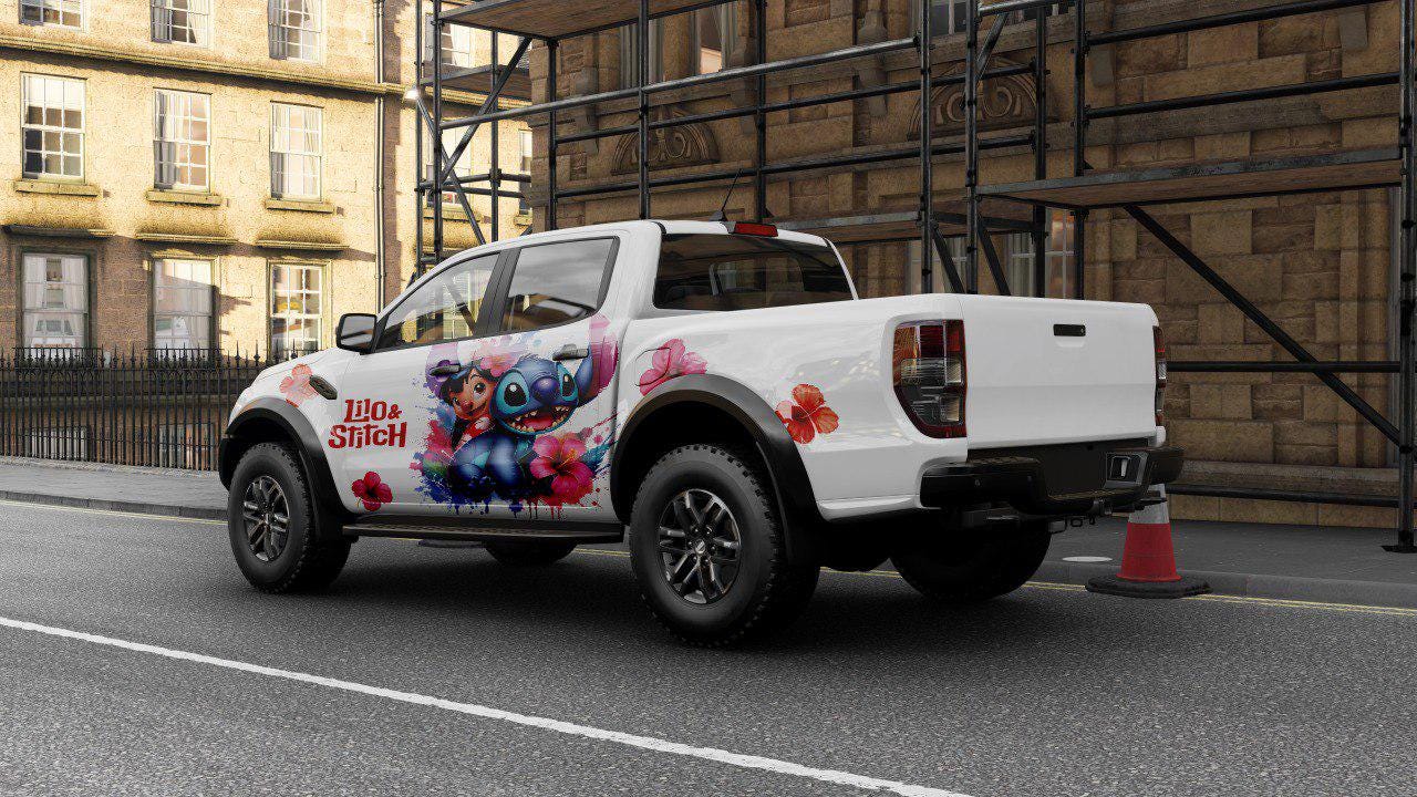Lilo and Stitch, Car Livery, Cast Vinyl Wrap, Universal Size, Car Wrap, Car Decal, Car Foil Design