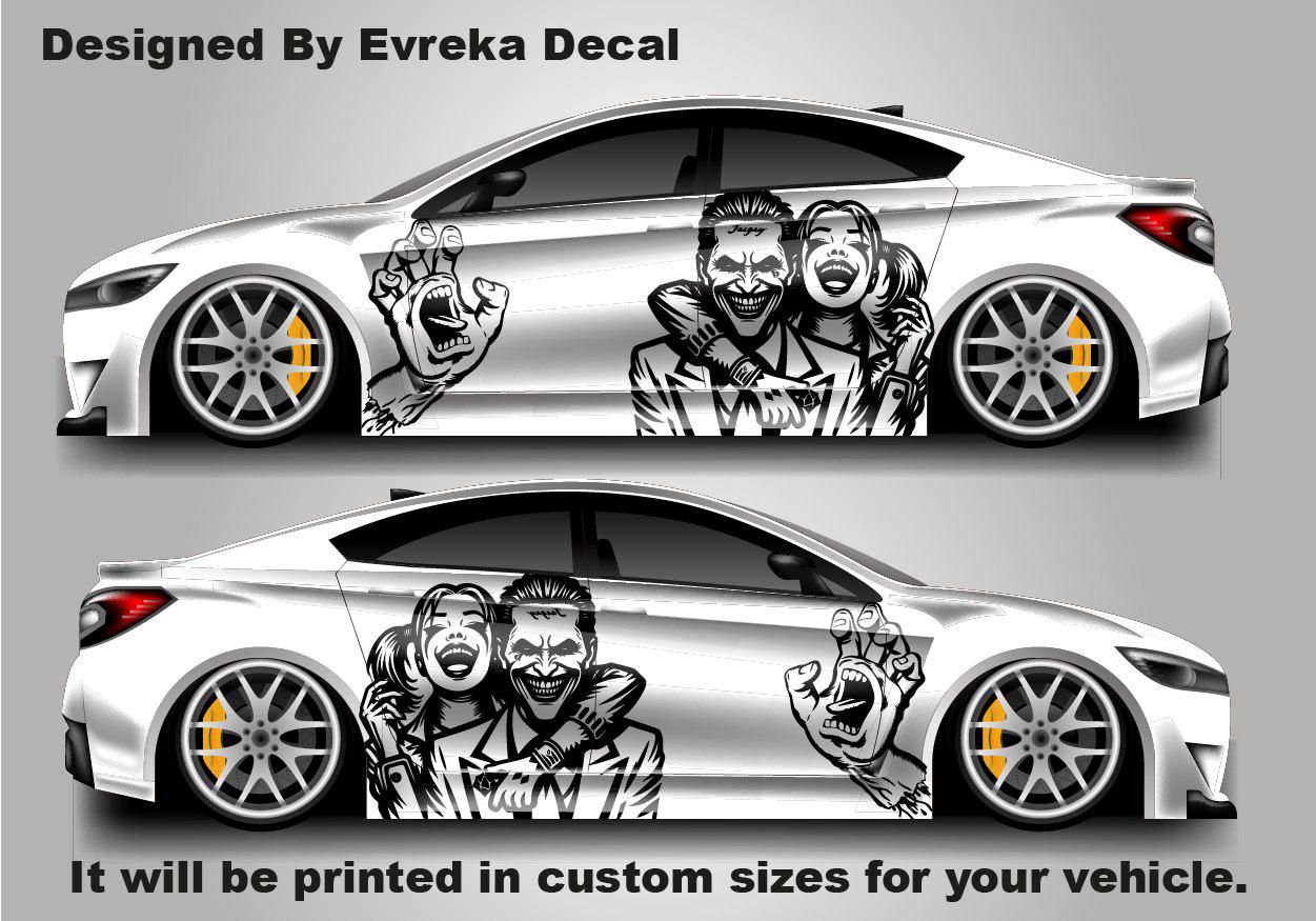 Harley Quinn Premium Customizable Vinyl Car Wrap - High-Quality Vehicle Wraps for Cars, Trucks, SUVs - Durable, Weather-Resistant Auto Wraps